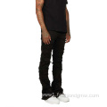 Black Custom Vintage Wash Stacked Jeans Men